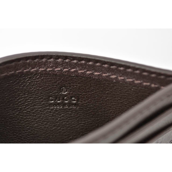 Gucci Gucci Leather Card Case Dark Brown Leather Business card case 282089 - Picture 4 of 6